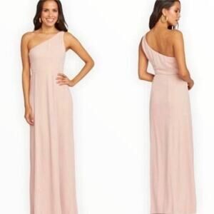 Show Me Your Mumu Eliza One Shoulder Pink Chiffon Bridesmaid Dress Size XS NWT